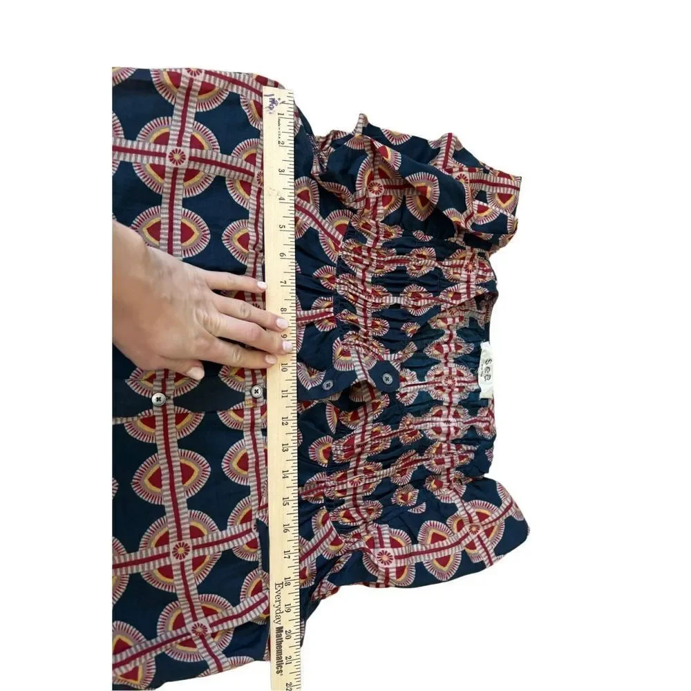 Sea New York Leigh Print Short Sleeve Tiered Mini Dress size M Multicolor - Picture 6 of 8